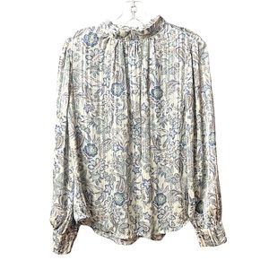 Ophelia Roe blouse floral semi sheer blouse size medium